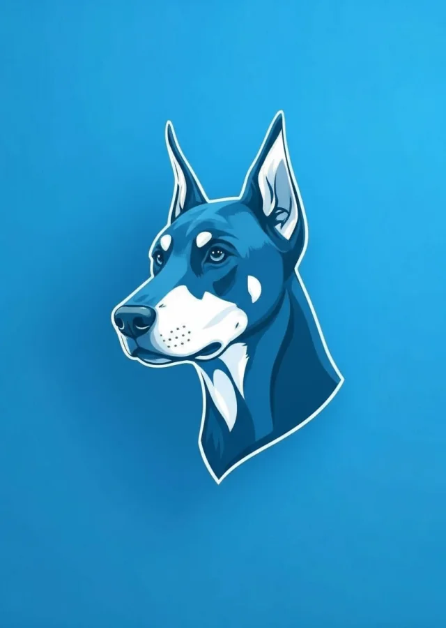 Illustration of a Doberman Pinscher